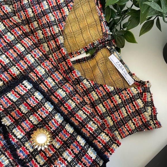 Zara A-line tweed sleveless dress size S - Picture 2 of 3